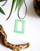 wisiory Zielony wisiorek okienko świecący w ciemności i UV handmade 2,5x3,5 cm