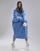 płaszcze damskie Płaszcz longline hoodie oversize baby blue