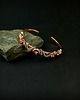 bransoletki wire wrapping Bransoleta mankietowa  z bursztynem