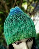czapki damskie Ombre zielone / czapka z jedwabiem