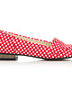 baleriny damskie SKÓRZANE BALERINKI ZAPATO 025 CZERWONE KWADRATY