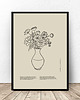 plakaty Beżowy plakat "Szkic kwiatów w wazonie" A3 (297mm x 420mm)
