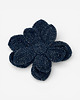 broszki Broszka kwiat XL - czarna ze srebrną błyszczącą nitką