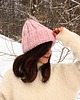 czapki damskie Czapka  beanie pudrowy róż  z wełną