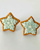 kolczyki z masy plastycznej Kolczyki gwiazdkowe ciasteczka ze śnieżynką