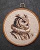 Ozdoby na ścianę Sir Owlerton,  haft w oprawie 20 cm