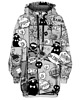 bluza z kapturem damska Bluza Oversize Tunika DR.CROW Komiks Black