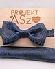 muszki i krawaty Muszka granatowa ze wzorem