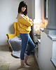 bluza bez kaptura damska Bluza Oversize Yellow
