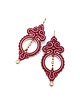 kolczyki soutache Kolczyki sutasz bordowe lekkie wiszące eleganckie koła handmade Paloma