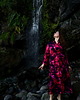 sukienki maxi damskie Jedwabiste KIMONO/SUKIENKA kopertowa autorski print AURORA 100% WISKOZA PREMIUM