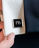 spinki do mankietów Spinki do mankietów z inicjałami dla niego  Onyks - symbol siły, mądrości