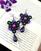 kolczyki soutache Fioletowa Triada kolczyki sutasz czarne