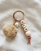 breloki Brelok z imieniem personalizowany brązowy pompon