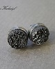 kolczyki wire wrapping Popiół-sztyfty