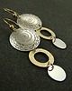 kolczyki wire wrapping Koła w złocie i srebrze