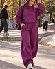komplety damskie Dres  Hoodie + Baggy 2W1   PLUM