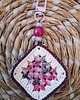 breloki Brelok "Kwadrat Babuni" granny square nutka bieli