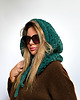 czapki damskie Balaclava alpaka  i jedwab handmade, ręcznie szydełkowana zimowa kominiarka