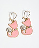 kolczyki - inne Kolczyki wiszące - Różowy kotek - duży