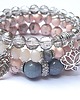 bransoletki z kamieni naturalnych Light rose and grey -set