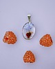 wisiory Fruit gems - naszyjnik z poziomką i niezapominajką, letni ogród