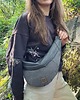 saszetka nerka Nerka "Haru" ciemnoszara bawełniana z ekoskórą