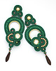 kolczyki soutache Szmaragdowe eleganckie kolczyk