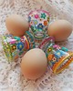 szklanki i kieliszki Ręcznie malowane kieliszki do jajek zestaw 3 szt. SPRING