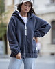 bluza z kapturem damska BLUZA ROZPINANA antracyt KANG00 guma