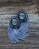 kolczyki soutache Szare kolczyki sutasz z motywem panterki