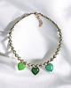 naszyjniki - inne Jaspis dalmatyński i serca : naszyjnik : zieleń