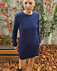 sukienki midi damskie SLOGAN Rose dark blue melange sukienka damska