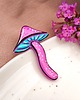 przypinki Pin z grzybem, akcesoria z grzybami, fioletowy grzyb, magiczny grzyb, boho