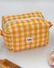 kosmetyczki Kosmetyczka kostka Żółta kratka