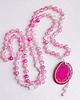 korale UNIKATOWY naszyjnik MALA agat różowy