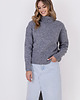swetry damskie  Klasyczny golf - SWE291 szary MKM