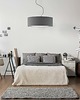 lampy wiszące Szara lampa wisząca do salonu z abażurem HAJFA fi - 50 cm