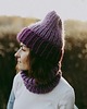 czapki damskie Komplet Puffy czapka i komin Premium wełna merino
