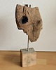 świeczniki i świece Świecznik drewniany, rzeżba stare drewno, loft, wabi-sabi /15/