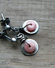 kolczyki wire wrapping maleńkie z rodochrozytem