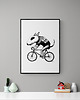 grafiki i ilustracje Duża grafika z Bulterierem na rowerze 50x70 cm