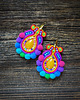 kolczyki soutache Etniczne  kolczyki soutache z pomponami