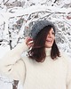 czapki damskie Szara czapka  beanie wełna peruwiańska alpaka