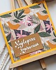 kartki scrapbooking Kartka handmade Najlepsze życzenia Kwiat pomarańczy