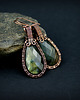 kolczyki wire wrapping Kolczyki z labradorytem