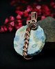 wisiory Koral fossil wisiorek wire wrapping