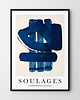 plakaty Plakat Soulages Composition en bleu