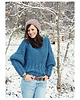 swetry damskie  Niebieski sweter handmade moher z wełną