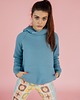 bluza z kapturem damska Kangurka DAMSKA BŁĘKITNY KOT
